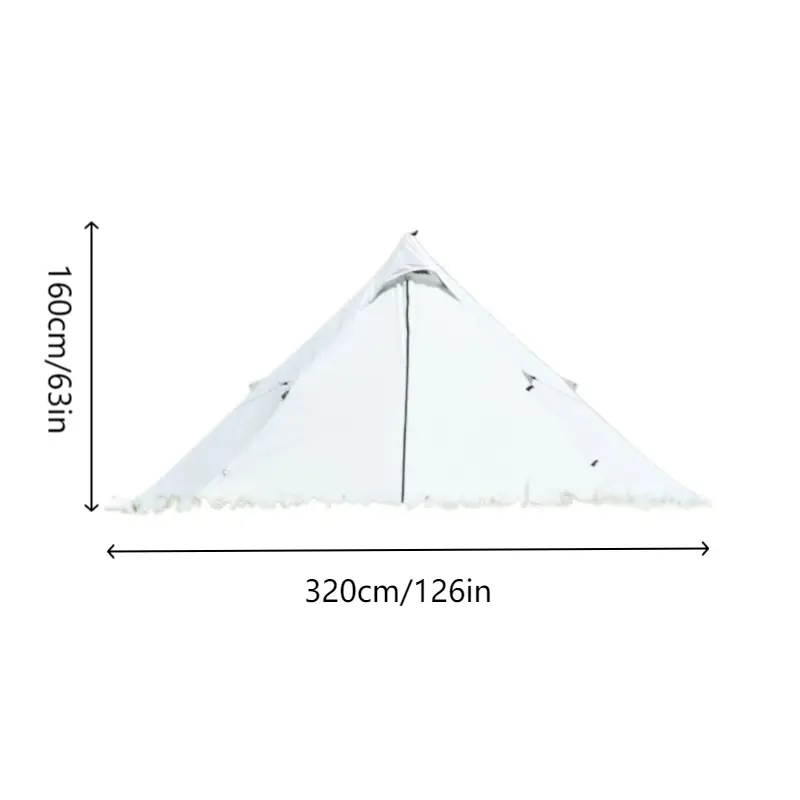 Lightweight Teepee Hot Tent for 4-Season Outdoor Adventure, Waterproof & Windproof Camping Shelter with Stove Jack and Snow Skirt, Travel