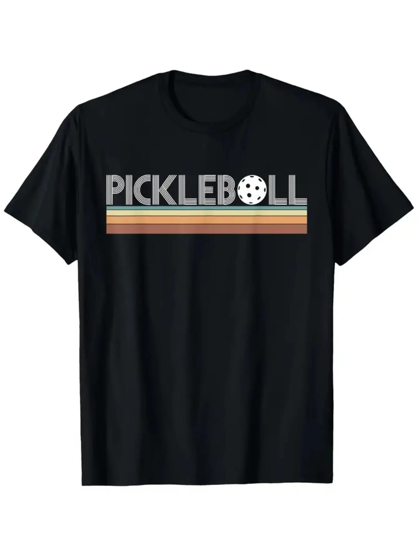 Men'S Classic Retro Pickleball Graphic Tee -  Short Sleeve Shirt Featuring a Striking Paddle And Ball Design Vintage Sports Style Comfy Round Neck Casual Athletic Top Suitable for Pickleball Practice Competitions