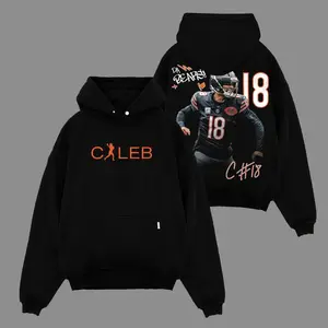 King Caleb Williams 18 Game Day Fit For Da Bears Cotton Hoodie Sweatshirt T-Shirt (Made In US), Bears Football Fans Outfit, Bears Fans Shirt, Gift For Football Fans, Football Graphic Hoodie