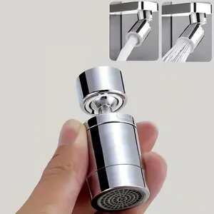 360-Degree Rotating Dual-Mode Kitchen Bathroom Splash Guard Faucet Aerator, Universal Adapter, Dual Water Flow, Extendable Faucet