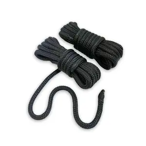 3/8" x 15' Black Nylon Dock Line - 2 Pack