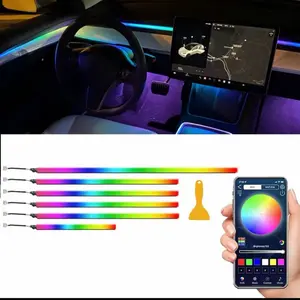Ambient Lighting Kit for Luxury Cars Ultra-Bright RGB LED Strips for Dash Doors & Center Console Smooth Bright Colorful Interior Lights