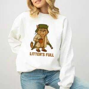 [Christmas Sweatshirt] Litter’s Full Funny Cat Lovers Christmas Xmas Sweater, Litter's Full Christmas Vacation Cat, Litters Full Cat Sweater,Funny Christmas Cat Gift, Funny Xmas Gifts, Christmas Gift