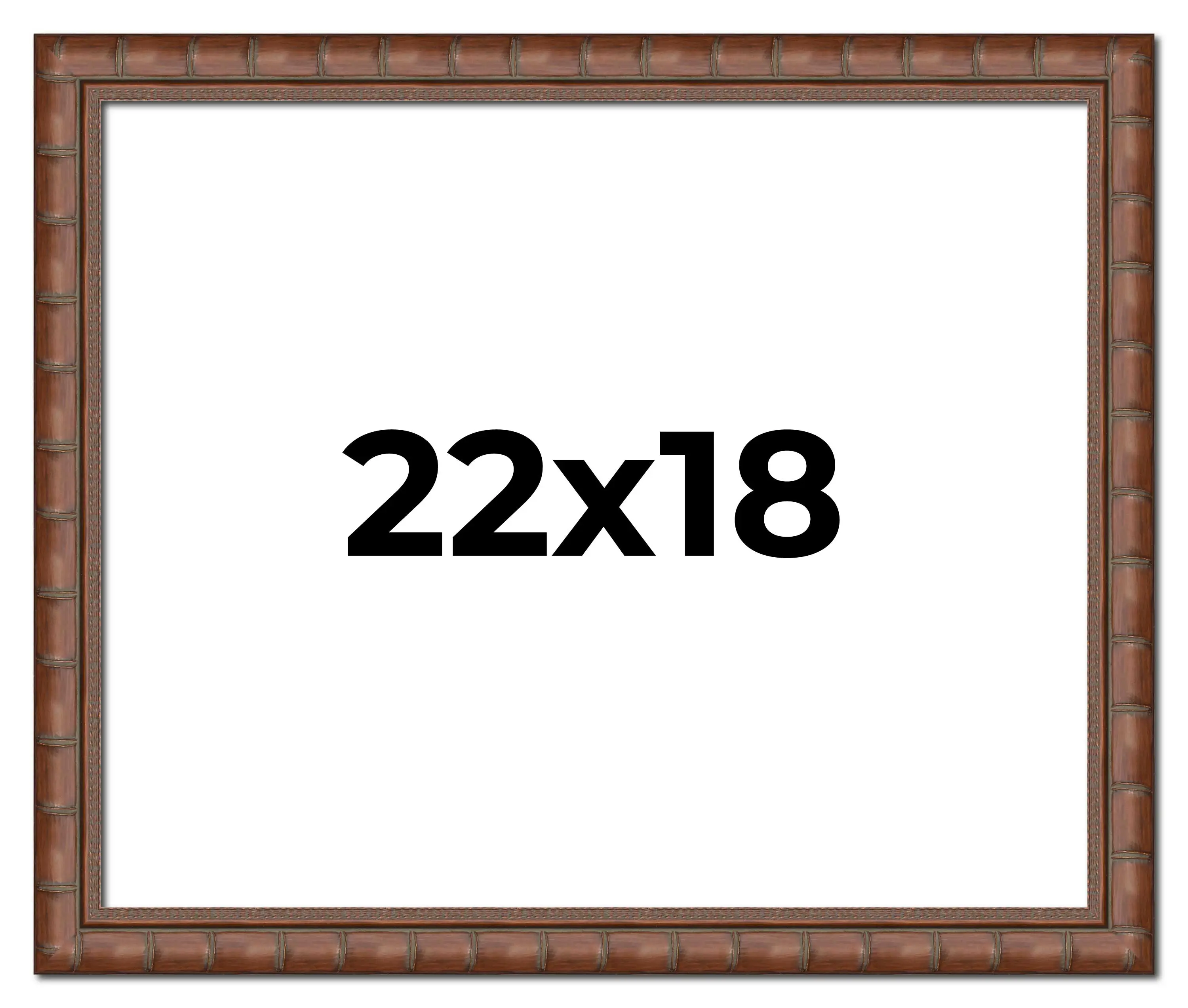 22x18 Brown Modern Bamboo Picture Frame - UV Acrylic, Foam Board Backing, Hanging Hardware