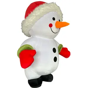 Christmas Snowman Inflatable Costume Adult Wearable Holiday Performance Prop Interactive Plush Costume for Christmas Parties Traffic-Generating Outfit for Mall Events