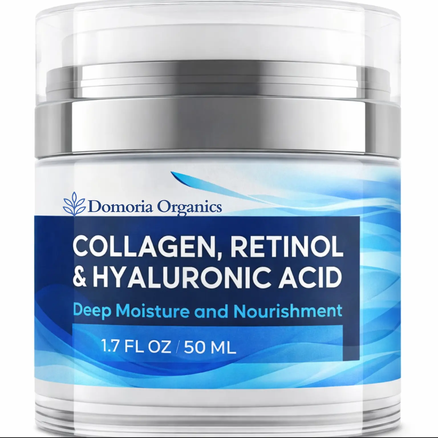 Retinol, Collagen & Hyaluronic Acid Moisturizer for Face and Neck – Hydrating Cream for Women & Men, Day and Night Skin Care, 1.7 fl oz