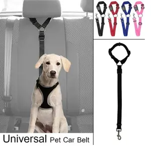 Pet Dog Cat Car Seat Belt Adjustable Harness Straps Seatbelt Pet Safety Belt Pet Leash Vehicle Seat Strap Dogs Travel Clip Pet Supplies