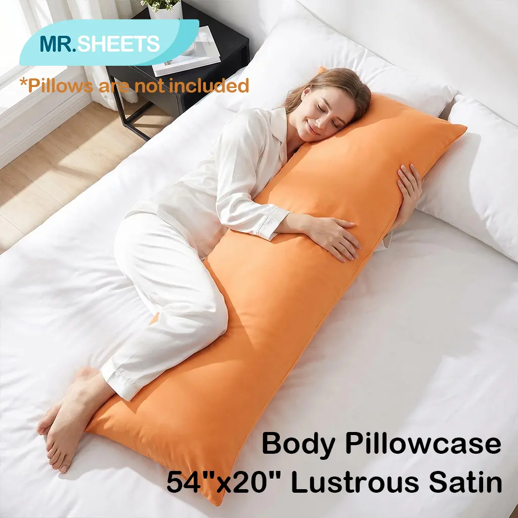 NTBAY Modern Matte Satin Body Pillowcase (20x54 in) - Wrinkle Resistant, Fade Resistant, Soft, Breathable All-Seasons Long Pillow Protector with Hidden Zipper Closure, Luxury Finish for Night Routine Bed Linens