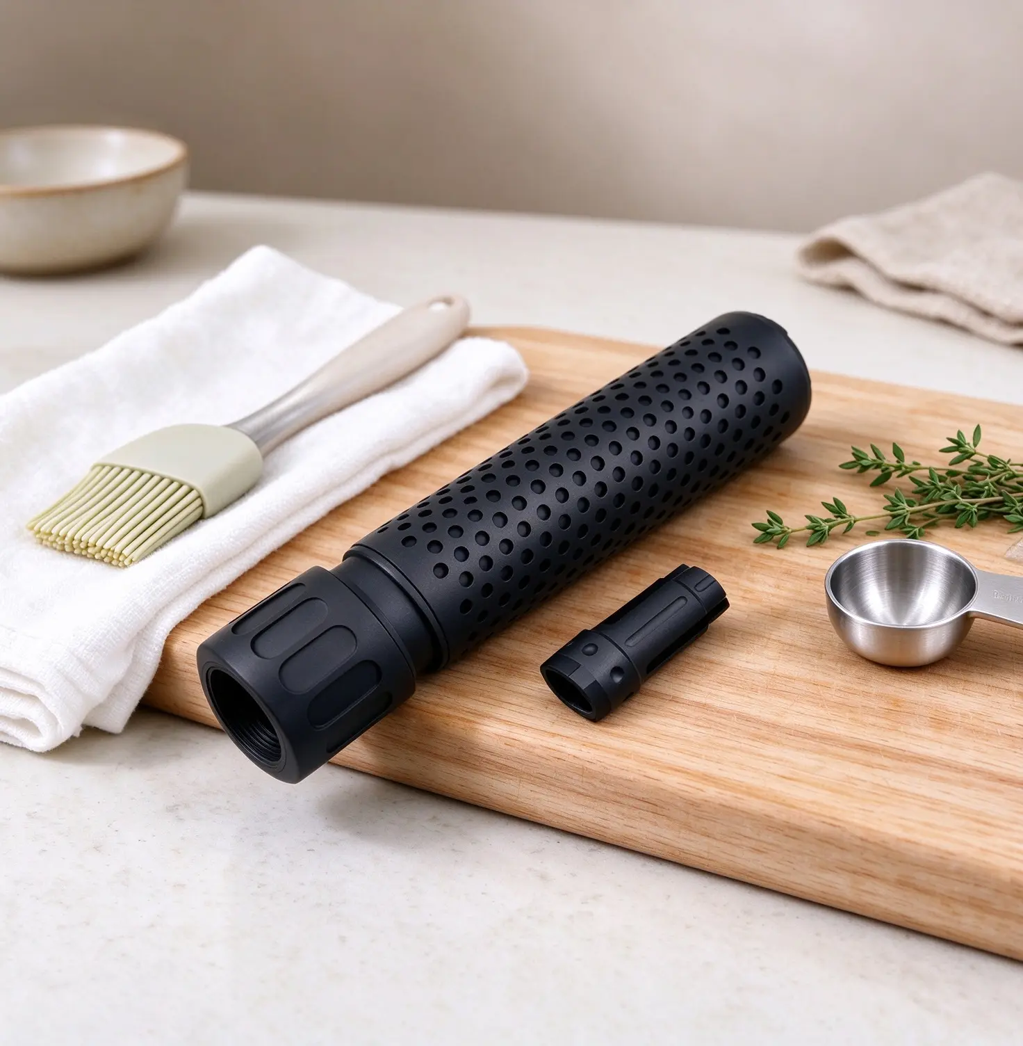 QDC  Black Cylinder Kitchen Hand Grinder