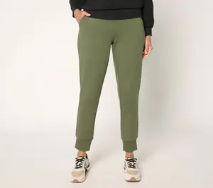 Denim & Co. Active Petite French Terry Ankle Length Jogger