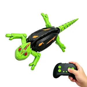 Wall Crawler Gecko TikTokShopBlackFriday Remote Control Toy Electric Lizard with LED Glowing Eyes 360° Spin Rechargeable STEM Tech Gift for Kids Ages 6-12