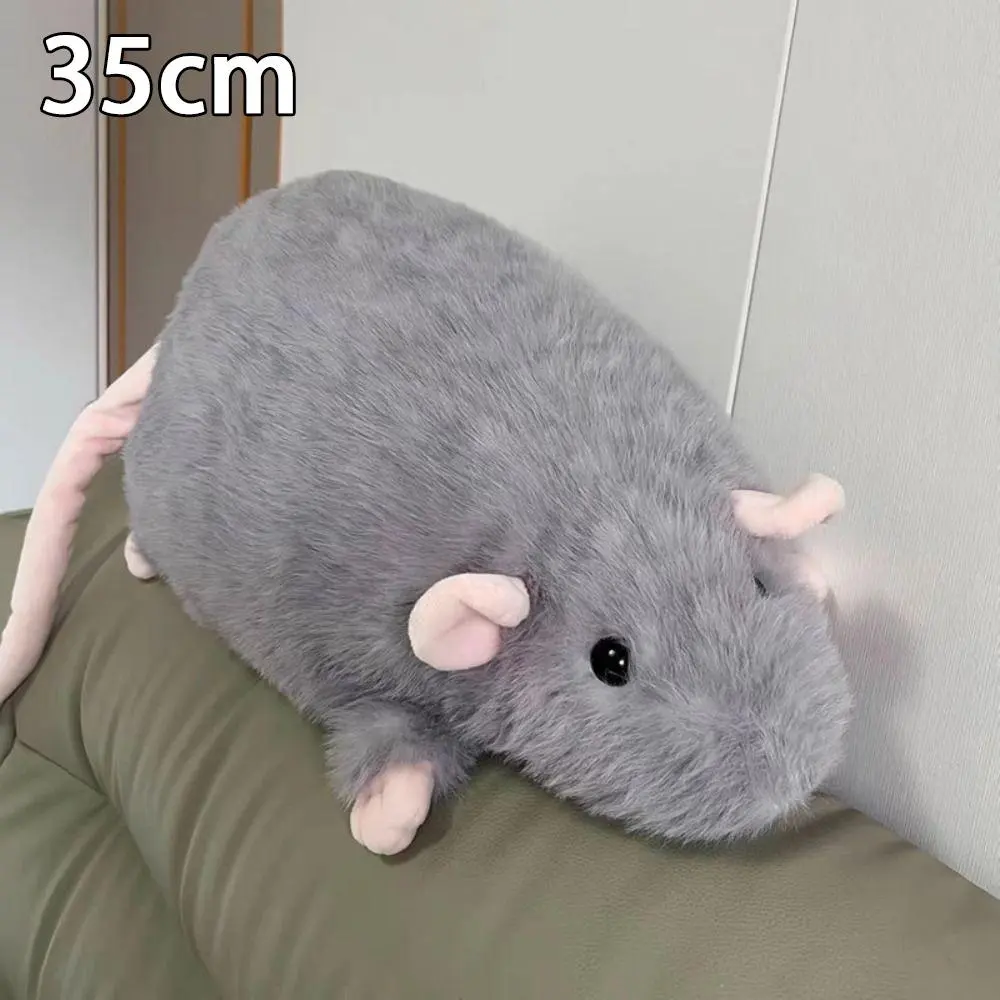 Cute 35/50cm Kawaii Mouse Plush Doll, Cuddly Stuffed Animal with Flower Branch Design, Soft Furry Collectible, Soft Huggable Cartoon Toy for Kids, Stuffed Animal Gift for Birthdays