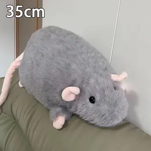 Cute 35/50cm Mouse Doll Plush Oversized Flower Branch Rat Doll Cartoon Soft Animal Figure Kids Gift Birthday