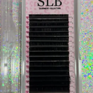 SLB Cashmere Collection D-Curl Eyelash Extensions, 0.05 Thickness Options for Makeup Use, Eyelashes
