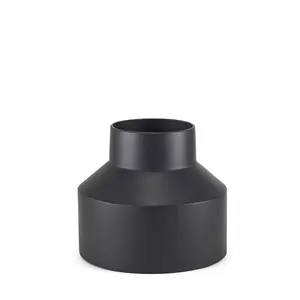 360 Stand 7.9in Modern Black Tulip-Shape Metal Flower Vase, Watertight Handmade Standard-Size Home Decor Centerpiece for Room, Ideal Home Supplies Gift, Home Decor Accessory, Living Room