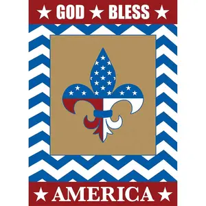 Magnolia Gardens 1222 13 x 18 in. Double Applique God Bless America Garden Flag