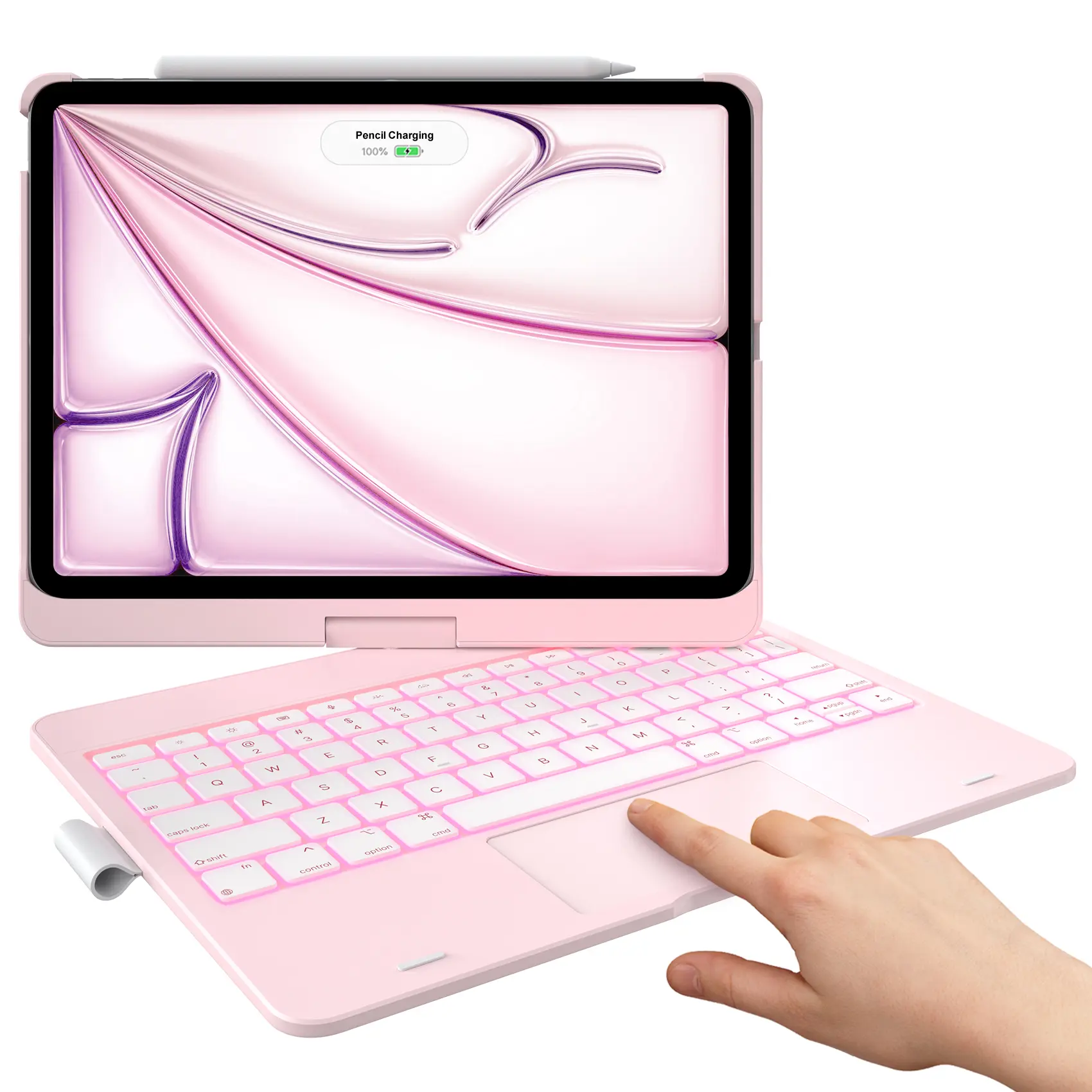 typecase Touch Keyboard Case for iPad Air 11-inch(M3/M2, 2025/2024) & iPad Pro 11(4th/3rd/2nd/1st Gen), Multi-Touch Trackpad, 11-Color Backlight, 360°Rotatable for iPad Air 5/4th Gen