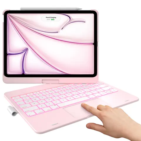 TypeCase Smart Tablet Cover & Hard Shell Casing - Full QWERTY Touch Keyboard, Multi-Touch Trackpad, 11-Color RGB Backlight, 360°-Rotatable Tech Accessory with Auto Sleep for iPad Air (M3/M2,2025/2024;5th/4th Gen) & iPad Pro 11 (4th/3rd/2nd/1st Gen)