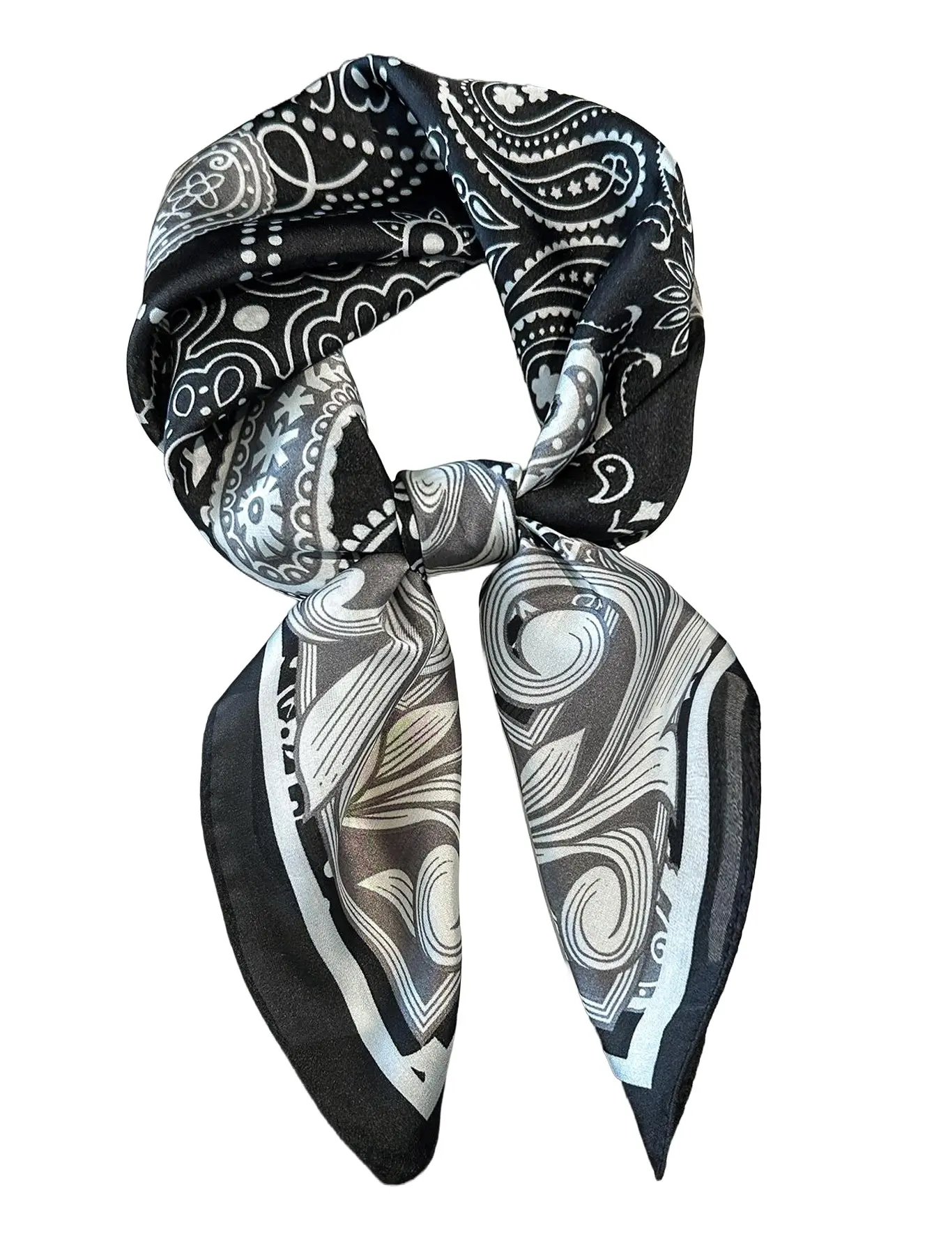 1pc Paisley Printed 27.6 Inch Silky Bandana, Versatile Accessory For Men As Neck Scarf, Headscarf, Headband, Fashion Neck Shawl And More