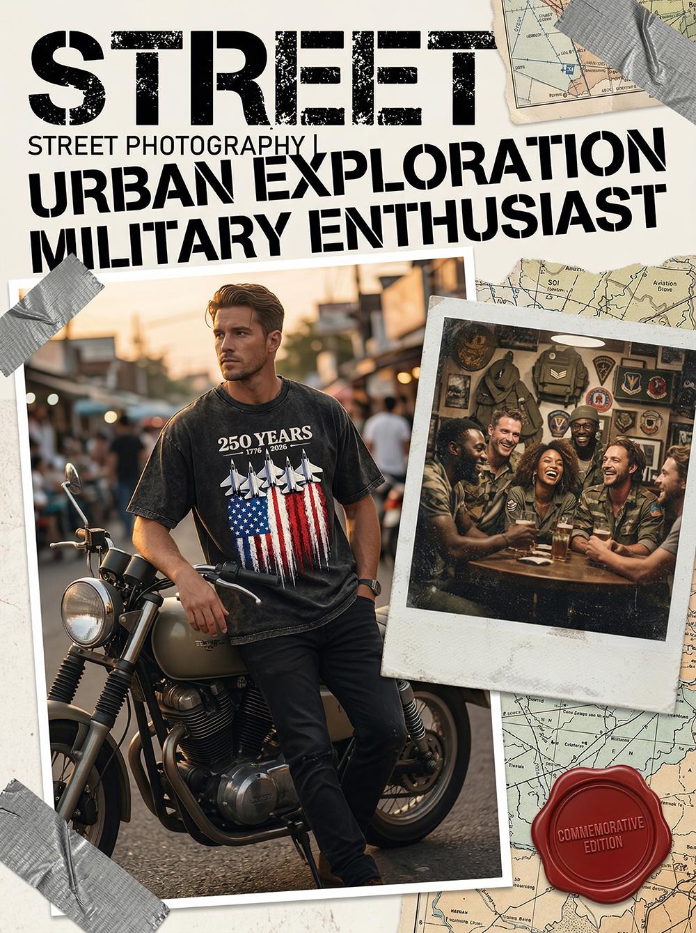 MoodTees Vintage Washed Distressed Fighter Jet Graphic T-Shirt – Retro American streetwear short sleeve, heavyweight cotton, breathable and durable, classic crew neck, everyday casual outfit, perfect for gaming, aviation, and urban style fans