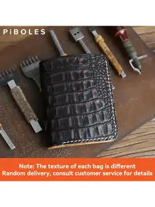 Handmade Alligator Pattern Men's Wallet Genuine Leather 6 Card Slot Wallets For Women Small Mini Retro Male Change Pocket