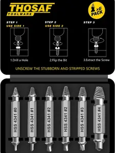 Gifts for Men,THOSAF Damaged Screw Extractor Set,Fathers Day Gifts for Dad from Daughter Son,Mens Gifts for Dad,Husband,Stripped Screws Bolt Drill Bit Tools for Easy Removal of Rusty Broken Screw