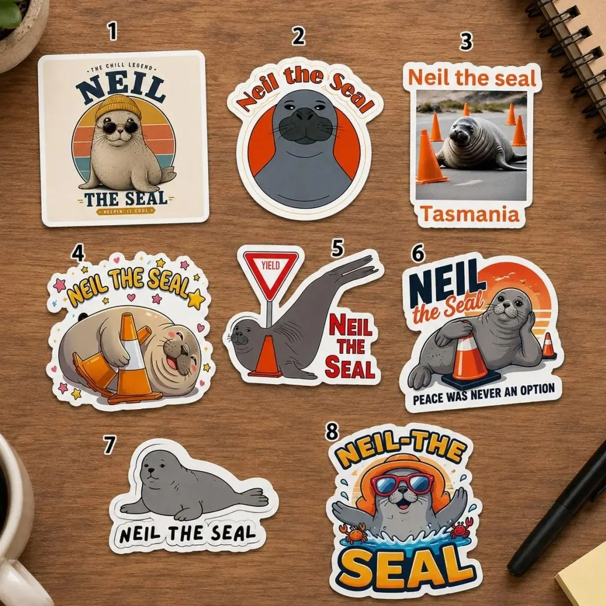 Neil the Seal Sticker | Cute Australian Seal Vinyl Sticker | Tasmanian Wildlife | Australia