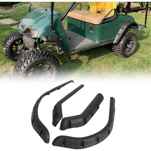 Golf Cart Standard Fender Flares Front Rear Compatible with 1994-2013 EZGO TXT Model Gas & Electric Carts(Set of 4pcs)