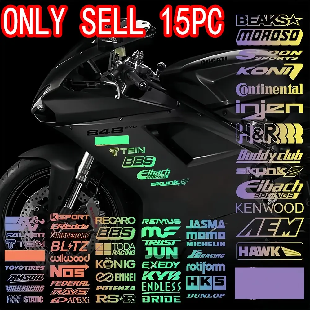 Car Sticker, Sticker For Cars, 15pcs/set Waterproof Car Decal, Automobile Decals, Universal Vehicle Exterior Decoration Accessories for Car Window, Motorcycle Tank, Body Vinyl Decal, Decals For Vehicles