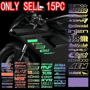 Car Sticker, 15pcs/set Waterproof Car Decal, Universal Vehicle Exterior Decoration Accessories for Car Window, Motorcycle Tank, Body Vinyl Decal