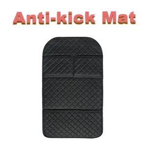 Car Seat Back PU Leather Kick Pad, Waterproof Child Protection Cover, Universal Storage Bag, Car Interior Anti-Kick Mat