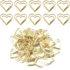 100 count Mini  Heart Paper Clips, Small Cute Love Shaped Stainless Steel Metal Bookmarks for Document Note Sorting, Wedding Decoration, Crafts, , Office Supplies