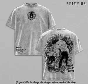 Escanor Lion Sin of Pride T-Shirt Roaring Lion Manga Artwork Vintage Washed Oversized Japanese Anime Streetwear Heavy Cotton Unisex Retro Tee Gift For SDS Fans