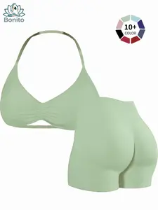 New Women's Sporty Yoga Set, Fitness Clothes, Fitness Outfits, Gym Workout Clothes, High-Waist Tight-Fitting Shorts and Tank Top, Summer Fitnessfor Running and Gym, Sports Clothing Set, Sportswear Set, Sports Activewear Set