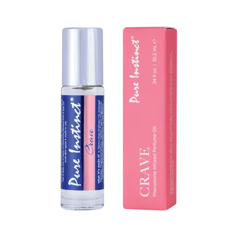 [Pure Instinct] CRAVE Roll-On Pheromone Perfume Oil for Women, Perfumes with Jasmine, Orchid, Amber & Sweet Vanilla, Long-Lasting Date Night Fragrance, Blends with Body Chemistry, Made in USA, 0.34 fl oz TSA Ready