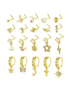 Women's Elegant Artificial Zircon Decorated Nose Ring, Fashionable Nose Piercing Jewelry for Women & Girls, Trendy All-match & Exquisite Jewelry for Birthday Gift