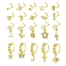 8/10/20 Pieces 20g Dangle Nose Ring, Nose Rings L Shaped, L-Shaped Hanging Stud, Stainless Steel, Cz Flower Pendant, Women's Nose Jewelry, All Seasons