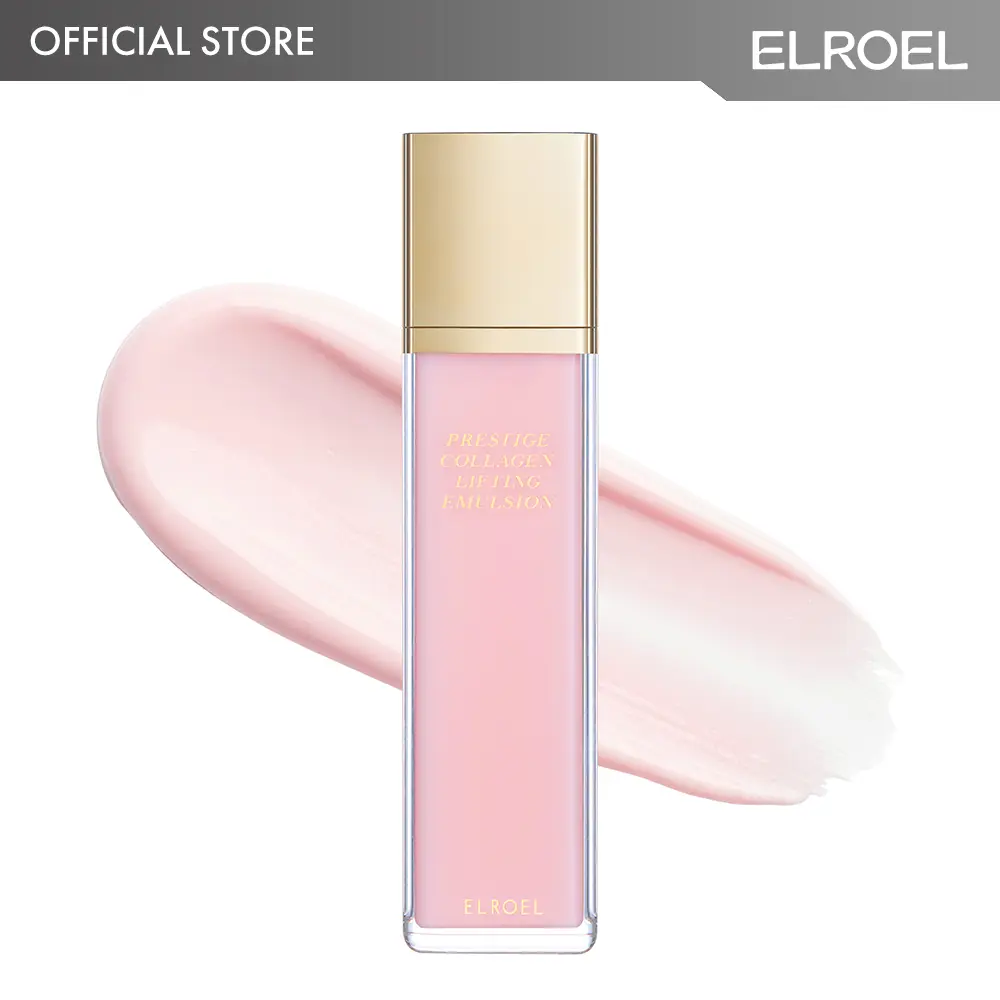 ELROEL Prestige Collagen Lifting Emulsion - Official Product Age-defying, Firming and Hydrating Facial Moisturizer with 5 Peptides, Volufiline, Gigawhite & Ectoine - Korean Skin Care for All Skin Types 4.56 fl oz