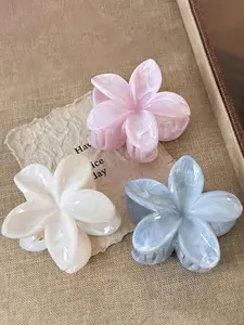 3pcs Elegant Marble Flower Hair Clips for Women, Perfect for Vacations, Valentine's Day, Daily Use, Party Hairstyles, Stylish Hair Accessories