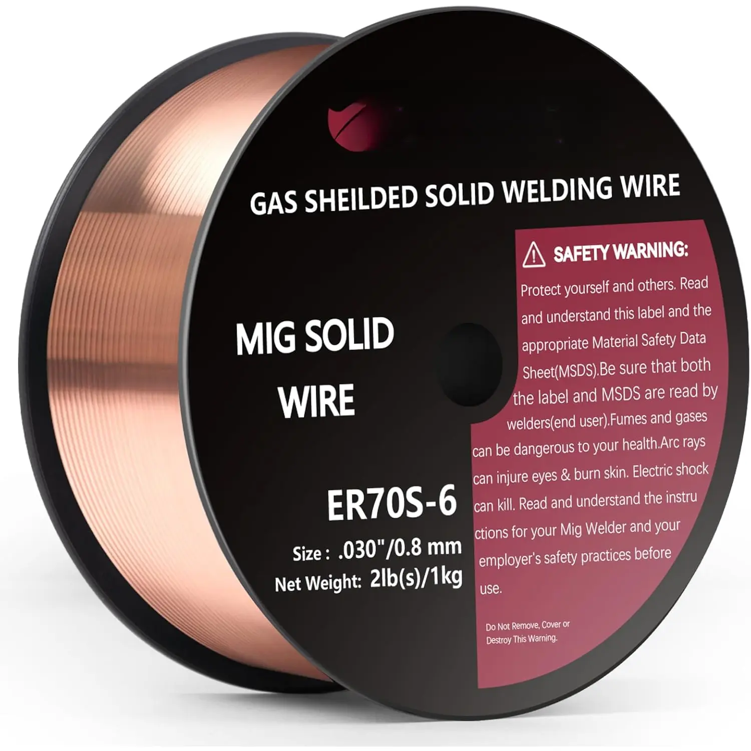 Mig Welding Wire, Mig Wire ER70S-6 2Lbs Gas Solid Carbon Steel Low Splatter Mig Welding Wire Compatible With Lincoln Miller Forney Harbor Welder 1KG (0.030" 2Lb)