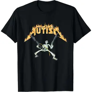 100% Cotton Autism Skeleton Meme Funny Men Women Kids T-Shirt