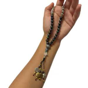Hard Silicone Beads with Gold Accents and Tassel Design for Unique Jewelry - Stylish and Durable