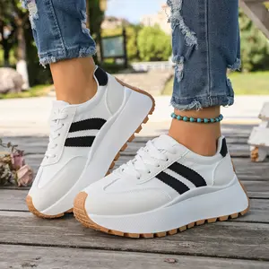 Women's Fashionable Sneakers, Sporty Running Shoes, Casual Comfortable Breathable Sports Running Shoes, Female All-match Round Toe Chunky Sneakers for Daily Wear.Breathable Thick-Sole Casual Sneakers | Cushioned Sole | for Outdoor Walking