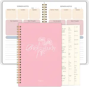 Daily Bible Study Journal Notebook with Colorful Label Stickers, 1pc Bible Study Planner Personalized Daily Morning Prayer Journal Note Taking & Faith Based Gift For Women Men