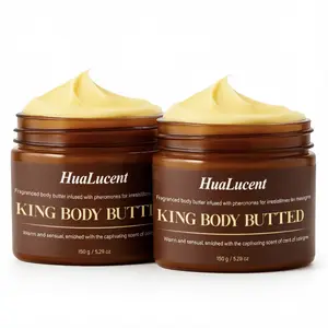 2Pcs HuaLucent King Body Butter for Men, Pheromone Infused Cologne Scent Body Moisturizer, 12 Hours Long Lasting Fragrance Deep Nourishing Body Cream, Hydrate & Repair Dry Rough Flaky Skin, Luxury Gentleman Perfumed Body Lotion 150g/5.29oz