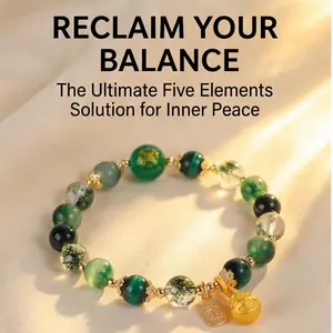 Wooden Energy Five Elements Bracelet for Well-being & Feng Shui - Enhances Wealth Career Self-Confidence Positive Energy - Unisex Gift for Balance Harmony