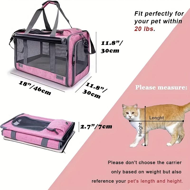 Foldable Travel Pet Carriers Car Bags for Medium Cats And Small Dogs - Durable, Breathable,  with Privacy Features, Easy to Carry, Zipper Closure, Portable Pet Crates, Privacy Pet Bags, Oxford Cloth Pet Cages, Dog Travel Bags