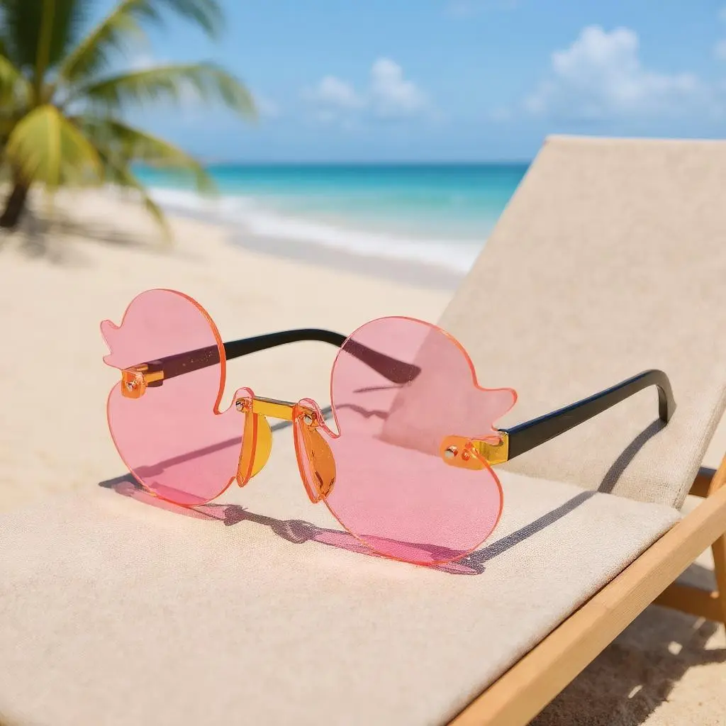 Funny Duck Glasses Frame, Flexible Fit Non-Polarized Lenses, Fashionable Sunglasses, Perfect for Theme Parties & Holidays, Suitable for All Ages