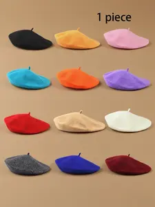 Autumn Winter Beret Hat, Casual Style Beanie Fitted Cap for Women & Men, Warm Daily Wear Accessory for Fall & Winter Seasons, Fashion Matching Hat