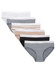 Hanes Originals Girls' Underwear Hipsters, Black & Assorted, 6-Pack